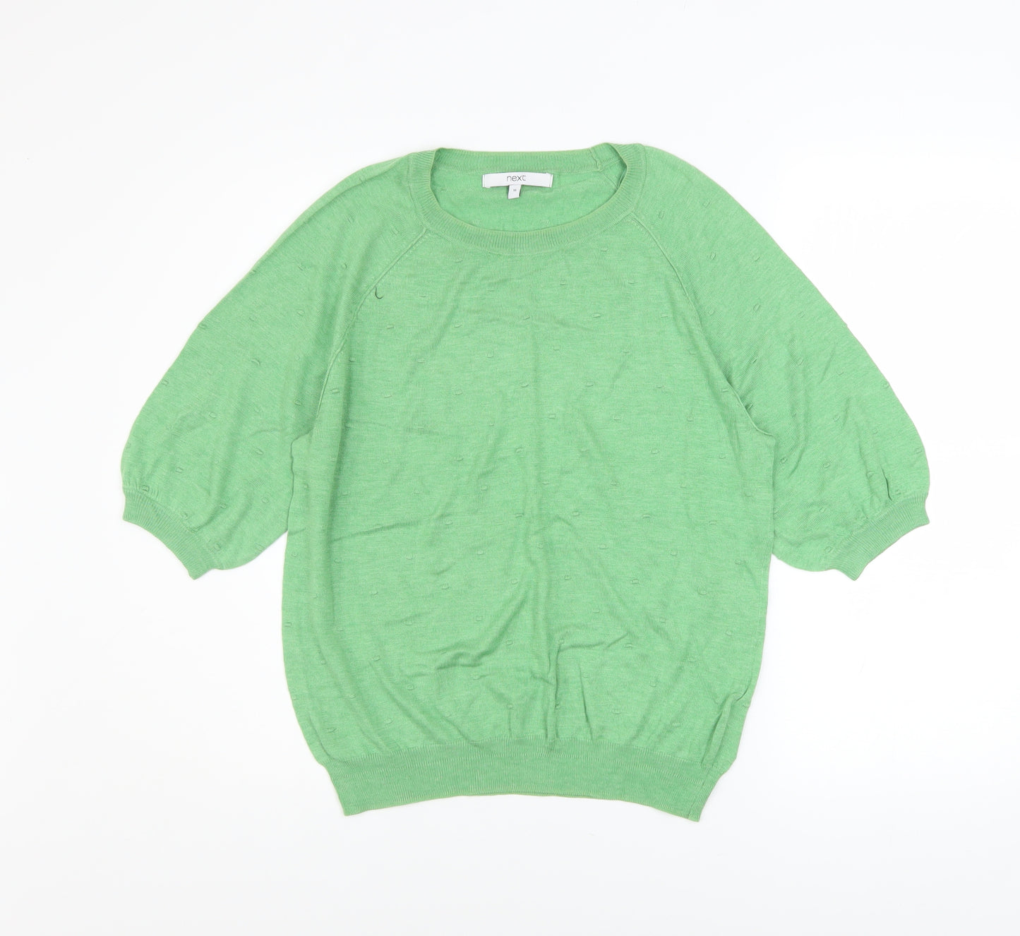 Next Women's Green Knit Puff Sleeve Blouse Size 16