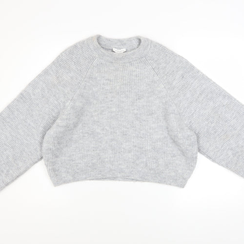 Topshop Womens Grey Chunky Knit Pullover Jumper XS Relaxed Fit