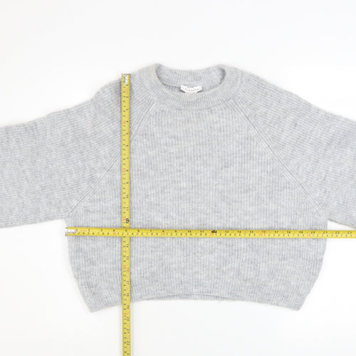Topshop Womens Grey Chunky Knit Pullover Jumper XS Relaxed Fit
