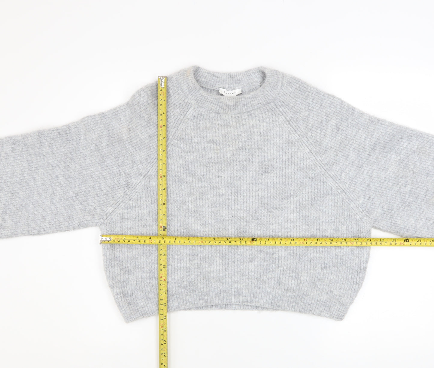 Topshop Womens Grey Chunky Knit Pullover Jumper XS Relaxed Fit