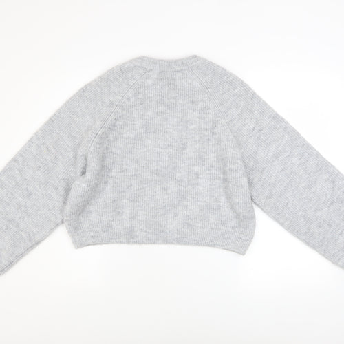 Topshop Womens Grey Chunky Knit Pullover Jumper XS Relaxed Fit