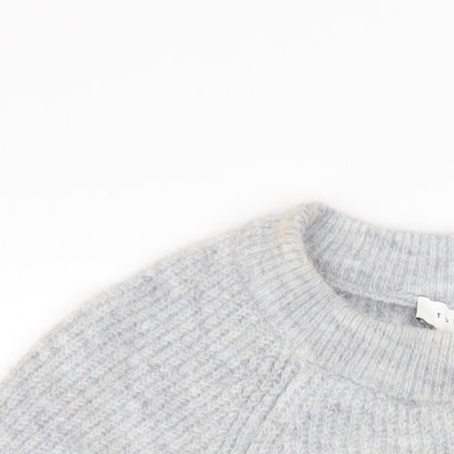 Topshop Womens Grey Chunky Knit Pullover Jumper XS Relaxed Fit