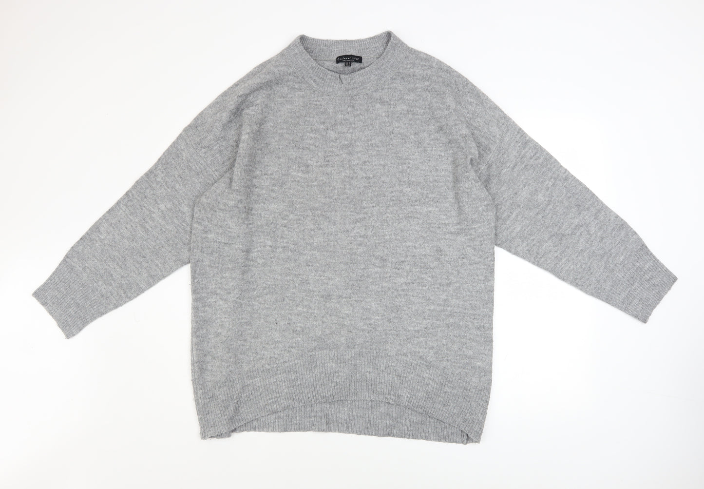 F&F Women’s Grey Long Sleeve Crew Neck Knit Pullover Jumper Size 16