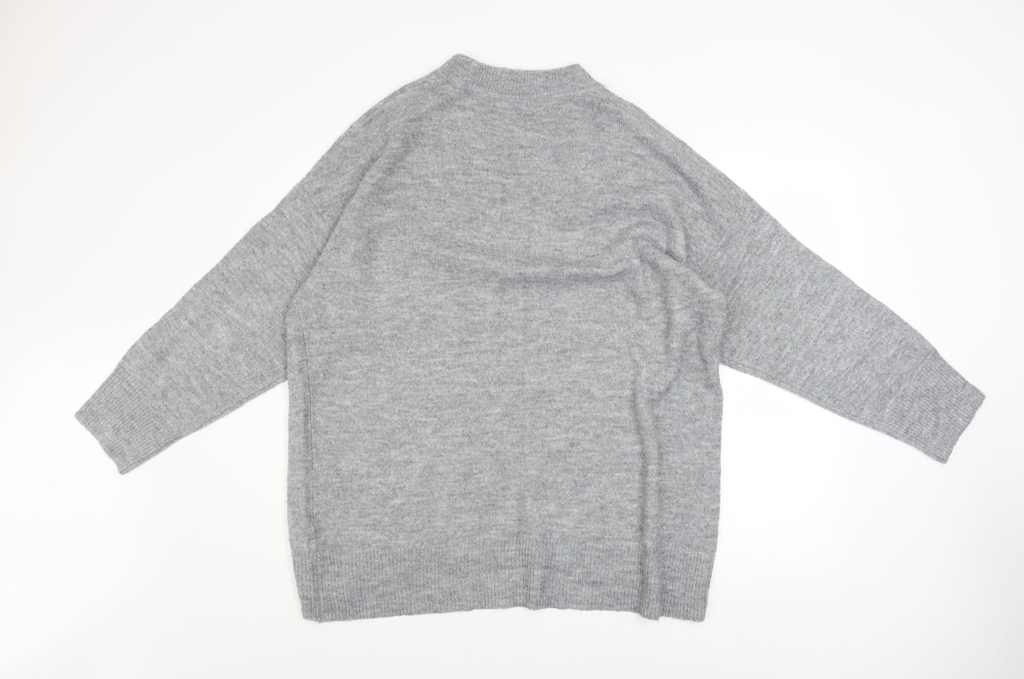 F&F Women’s Grey Long Sleeve Crew Neck Knit Pullover Jumper Size 16