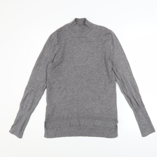 Primark Women’s Grey Mock Neck Lightweight Knit Jumper Size 2XS