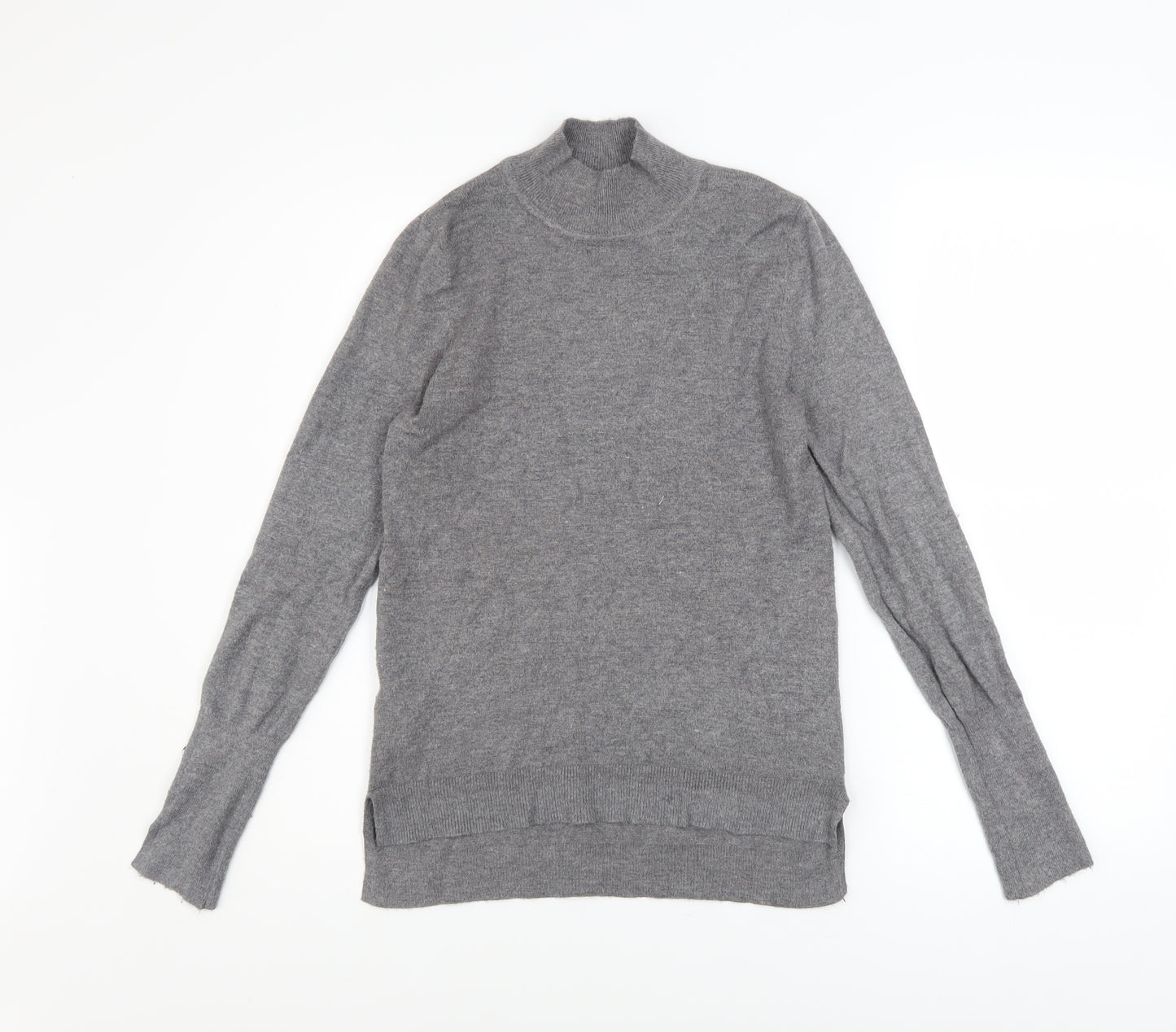 Primark Women’s Grey Mock Neck Lightweight Knit Jumper Size 2XS