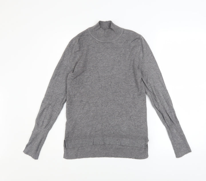 Primark Women’s Grey Mock Neck Lightweight Knit Jumper Size 2XS