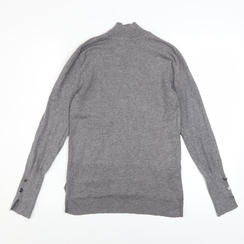 Primark Women’s Grey Mock Neck Lightweight Knit Jumper Size 2XS
