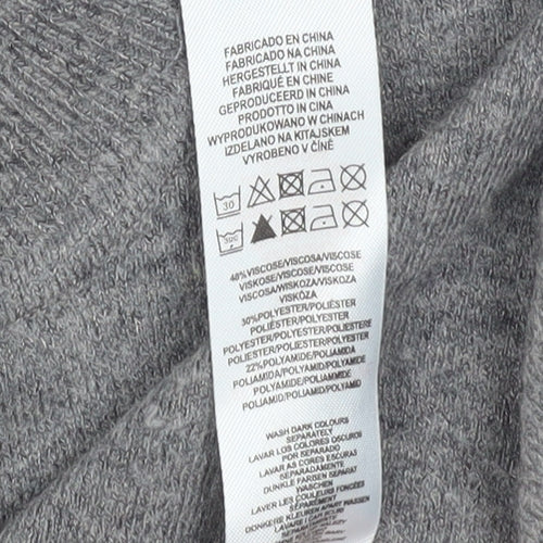 Primark Women’s Grey Mock Neck Lightweight Knit Jumper Size 2XS