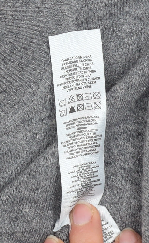 Primark Women’s Grey Mock Neck Lightweight Knit Jumper Size 2XS