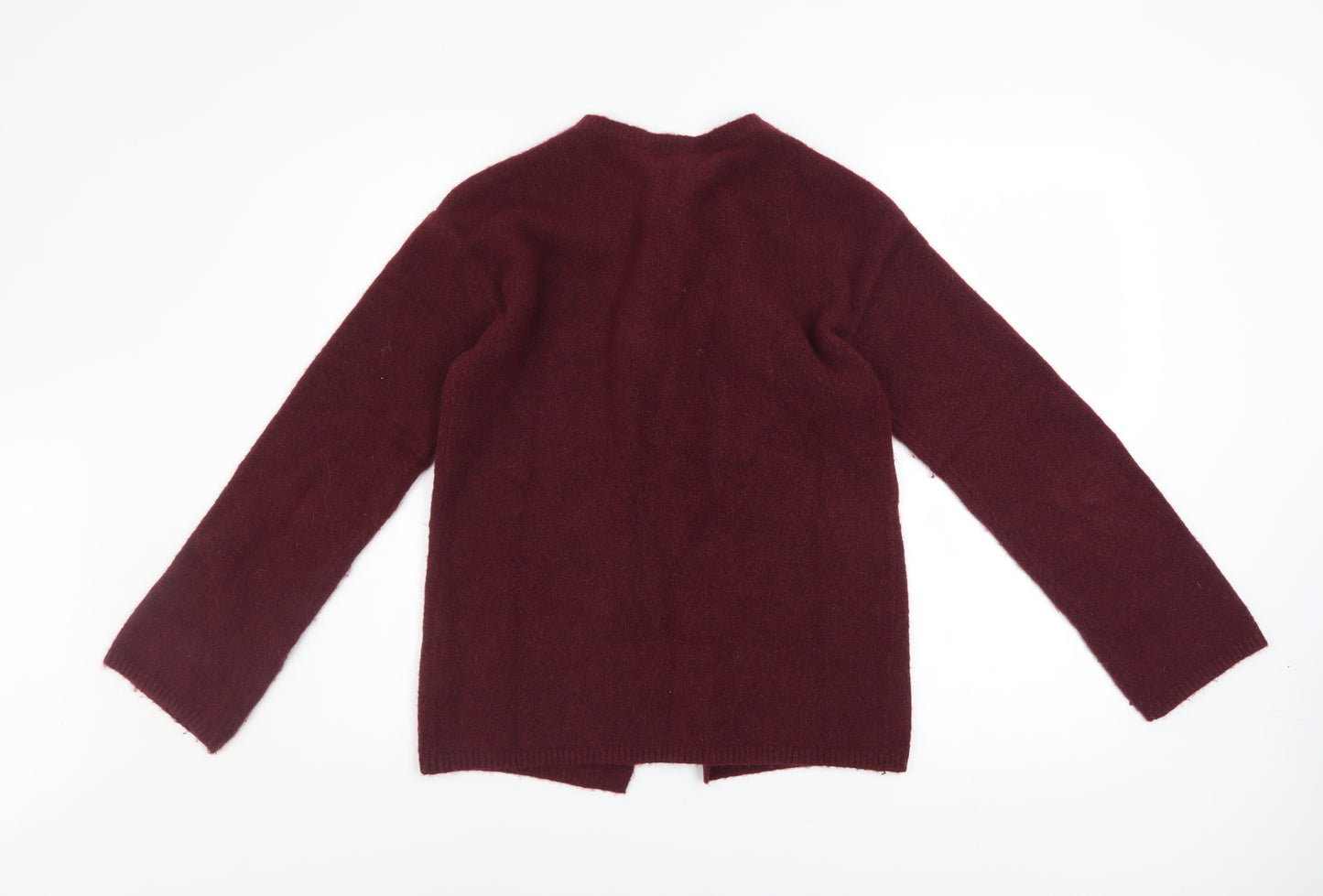 Monki Womens Red XS Cardigan Knit Tie Front Long Sleeve Jumper