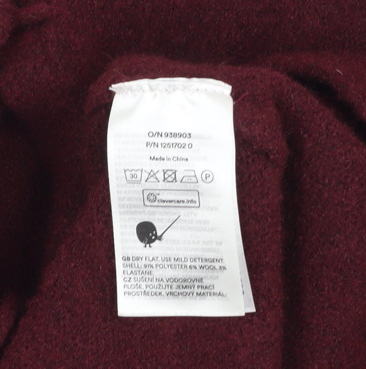 Monki Womens Red XS Cardigan Knit Tie Front Long Sleeve Jumper