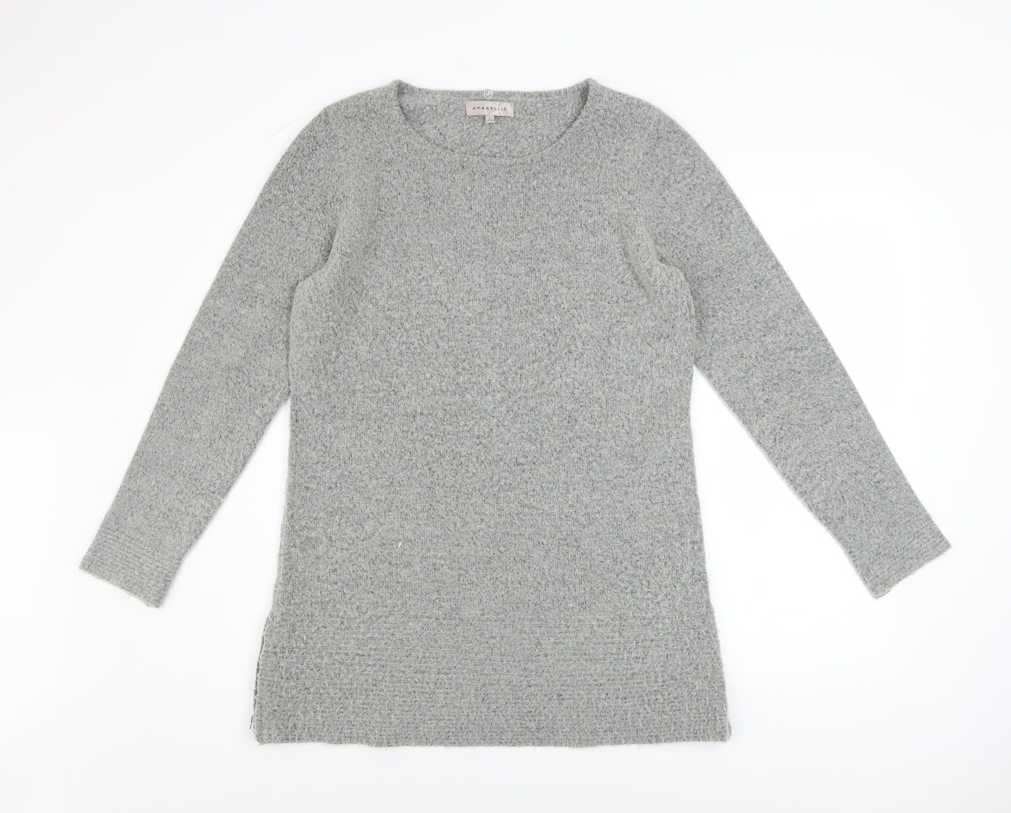 Amaryllis Women's Grey Long Sleeve Pullover Knit Jumper Size L