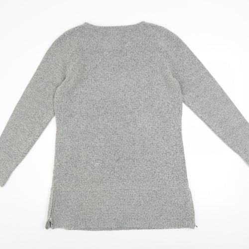 Amaryllis Women's Grey Long Sleeve Pullover Knit Jumper Size L