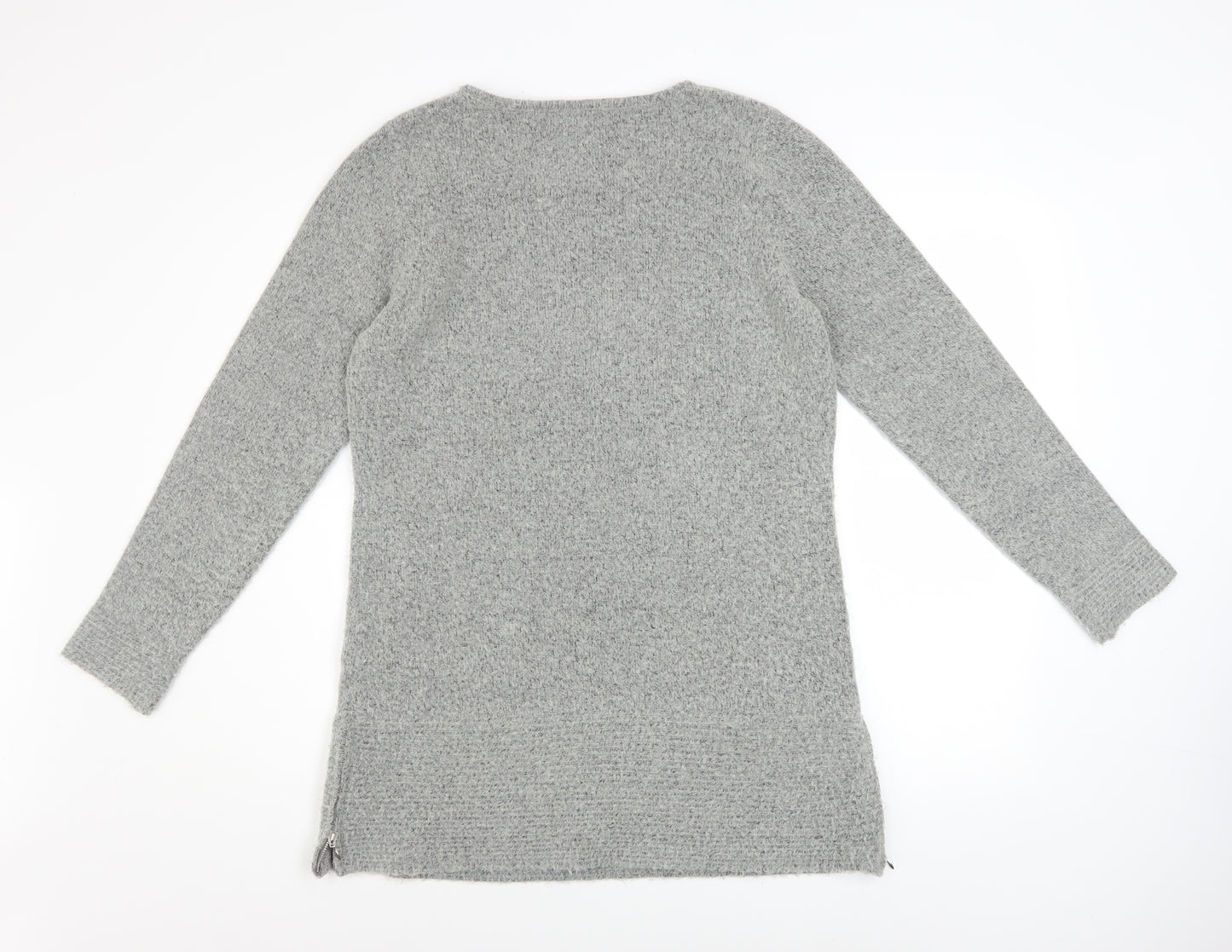 Amaryllis Women's Grey Long Sleeve Pullover Knit Jumper Size L