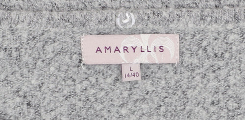 Amaryllis Women's Grey Long Sleeve Pullover Knit Jumper Size L