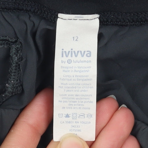 Ivivva by Lululemon Womens Black Size 12 Biker Activewear Shorts
