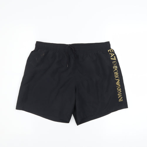 Emporio Armani EA7 Men's Black Athletic Shorts Size M Elastic Waist Quick Dry