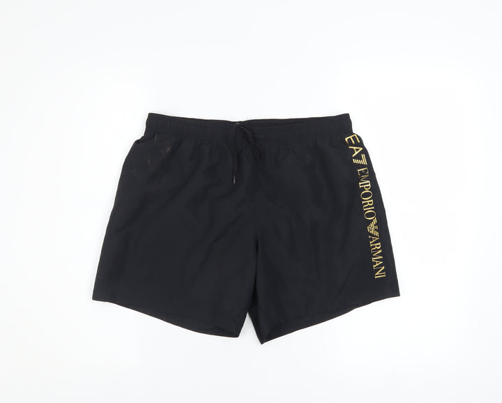 Emporio Armani EA7 Men's Black Athletic Shorts Size M Elastic Waist Quick Dry