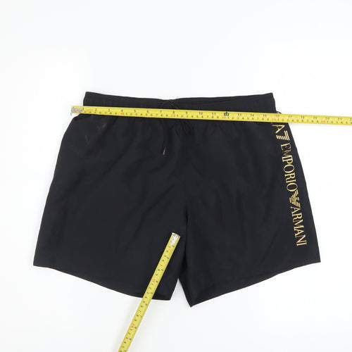 Emporio Armani EA7 Men's Black Athletic Shorts Size M Elastic Waist Quick Dry