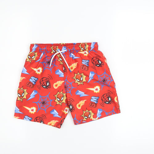 Marks and Spencer Boys Red Spider-Man Swim Shorts 7-8 Years Polyester