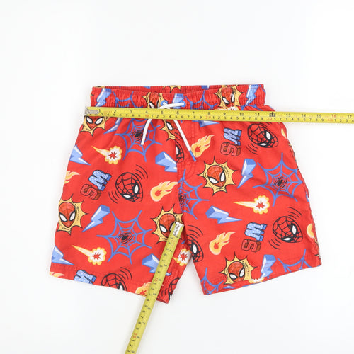 Marks and Spencer Boys Red Spider-Man Swim Shorts 7-8 Years Polyester