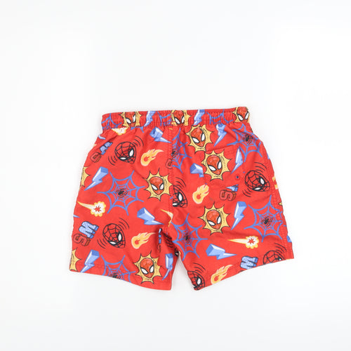 Marks and Spencer Boys Red Spider-Man Swim Shorts 7-8 Years Polyester