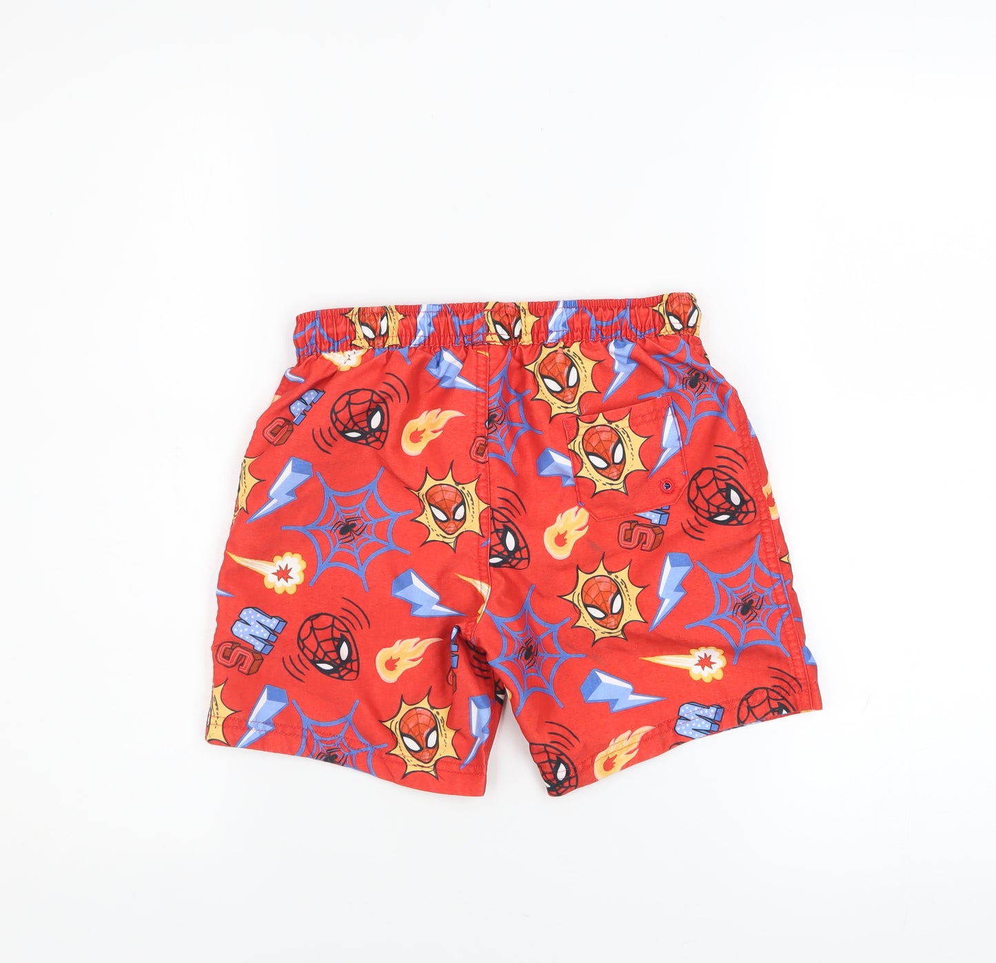 Marks and Spencer Boys Red Spider-Man Swim Shorts 7-8 Years Polyester