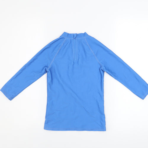 Marks and Spencer Boys Blue Spider-Man Rash Guard 7-8 Years UV Protection Swim Top