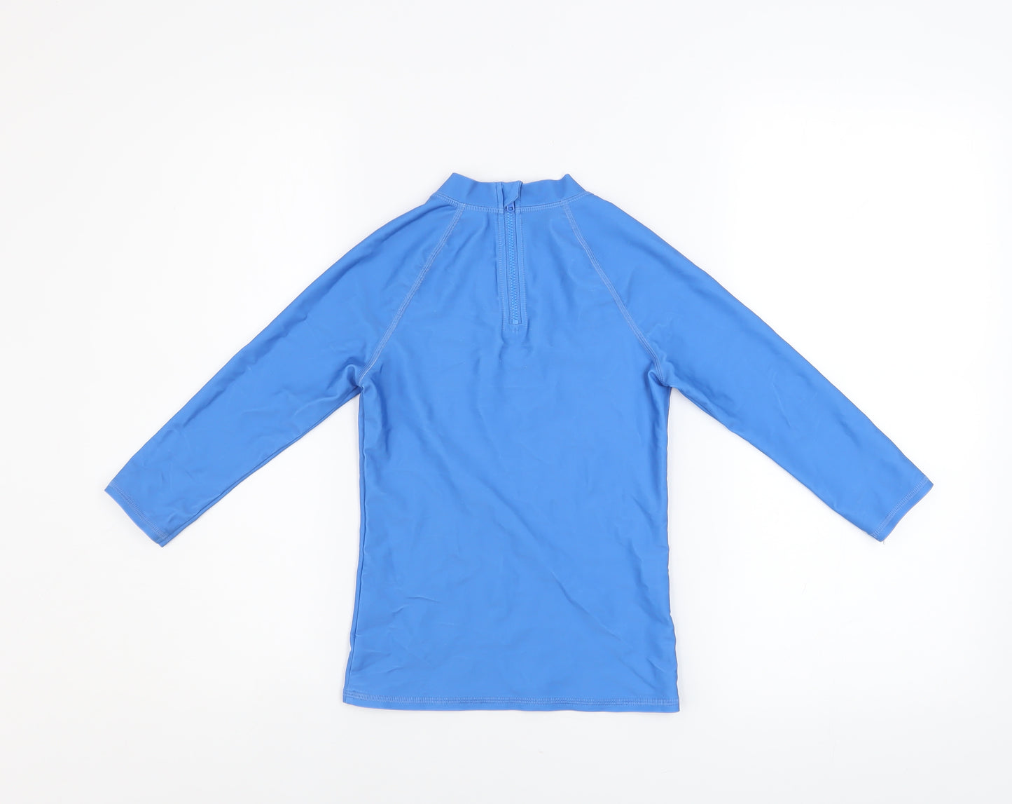 Marks and Spencer Boys Blue Spider-Man Rash Guard 7-8 Years UV Protection Swim Top