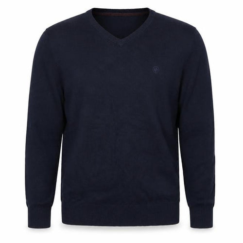Fat Face Men's Blue Cotton Cashmere V-Neck Jumper Size L