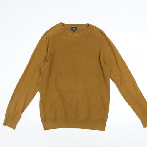 Next Men’s Brown Cotton Blend Crew Neck Jumper Medium