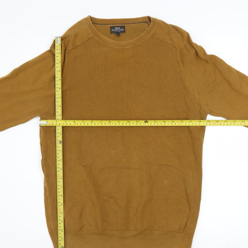 Next Men’s Brown Cotton Blend Crew Neck Jumper Medium