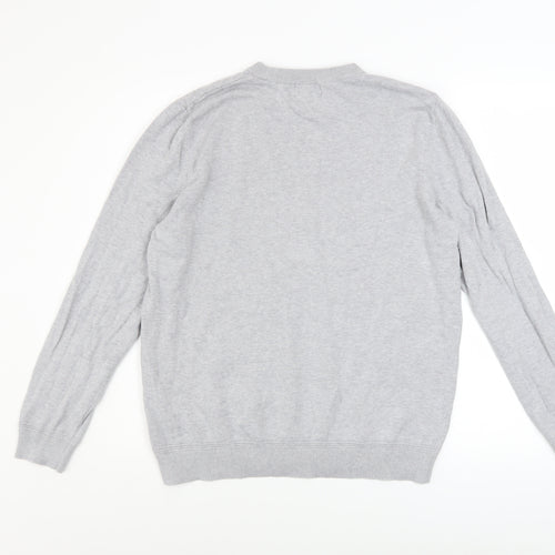 Topman Men's Grey Cotton Crew Neck Pullover Jumper M