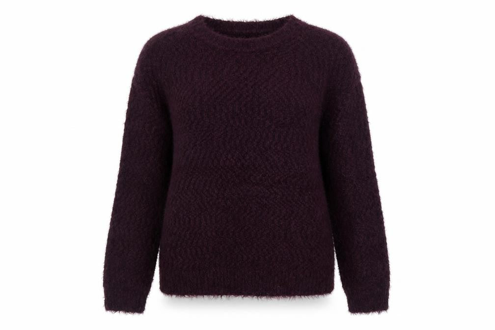 Front view of Marks & Spencer Women’s Purple Chunky Knit jumper M