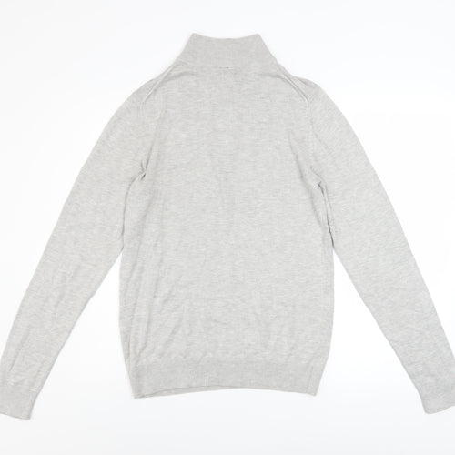 Blakely Men’s Grey 1/4 Zip High Neck Cotton Jumper Size M