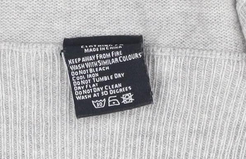 Blakely Men’s Grey 1/4 Zip High Neck Cotton Jumper Size M