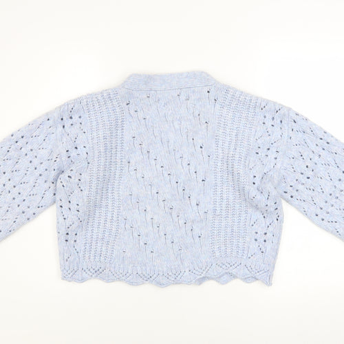 George Women's Blue V-Neck Knit Cardigan Size S (8-10)