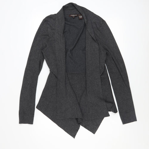 Linda Matthews Women's Grey XL Open Front Knit Cardigan