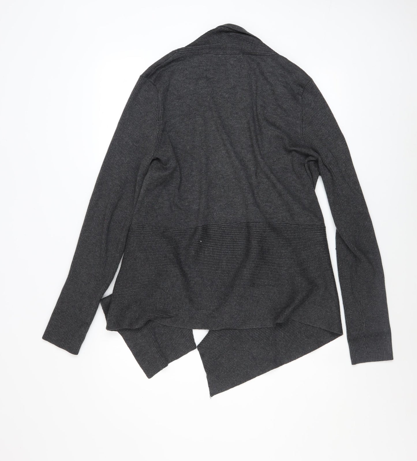 Linda Matthews Women's Grey XL Open Front Knit Cardigan