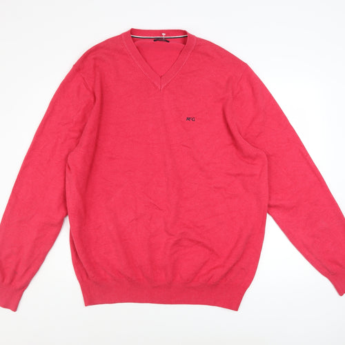 McGregor Men's Red 2XL V-Neck Cotton Blend Jumper