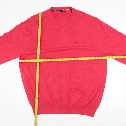 McGregor Men's Red 2XL V-Neck Cotton Blend Jumper