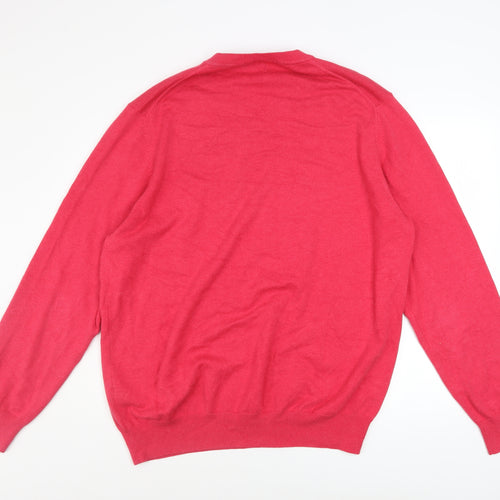 McGregor Men's Red 2XL V-Neck Cotton Blend Jumper