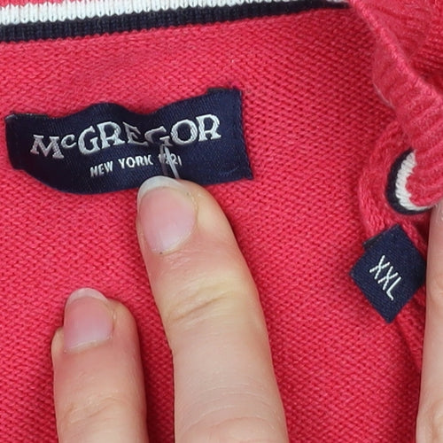 McGregor Men's Red 2XL V-Neck Cotton Blend Jumper