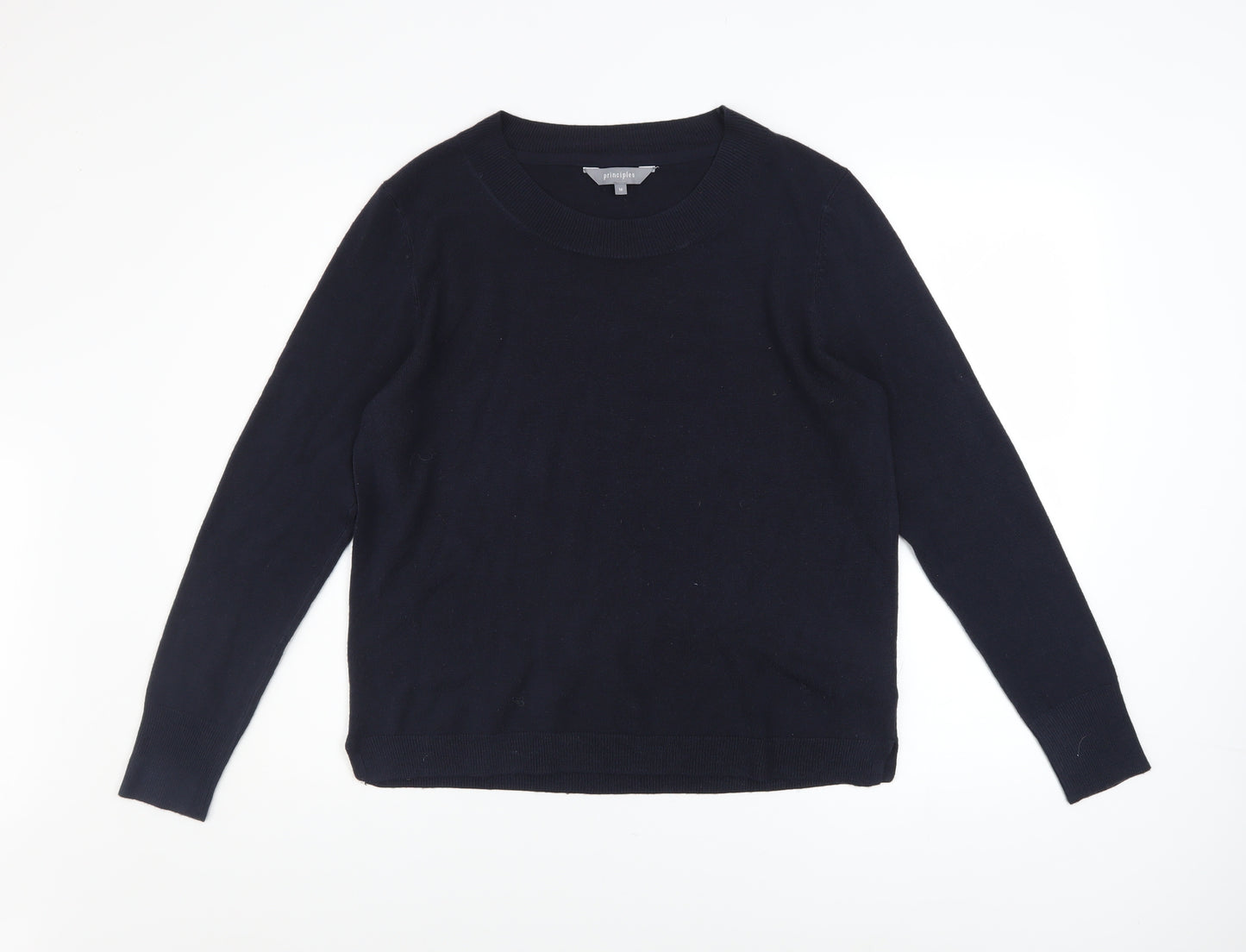 Principles Women's Black Crew Neck Long Sleeve Knit Jumper Size 16