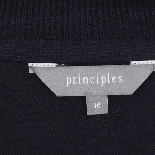 Principles Women's Black Crew Neck Long Sleeve Knit Jumper Size 16