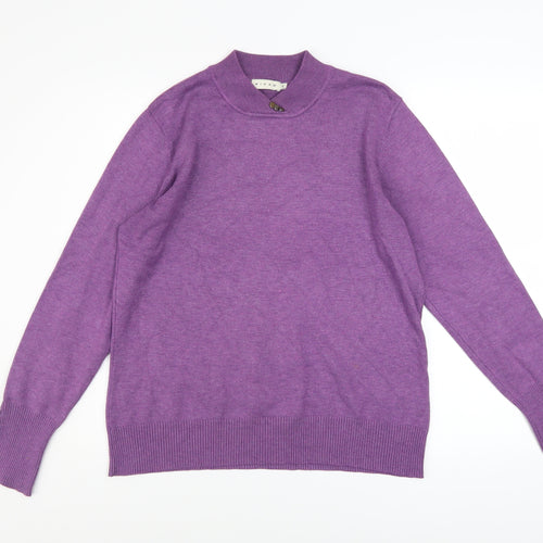 Micha Women’s Purple Mock Neck Knit Jumper XL Viscose Blend