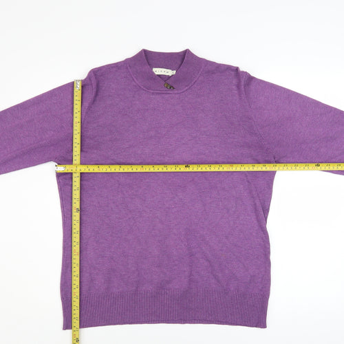 Micha Women’s Purple Mock Neck Knit Jumper XL Viscose Blend