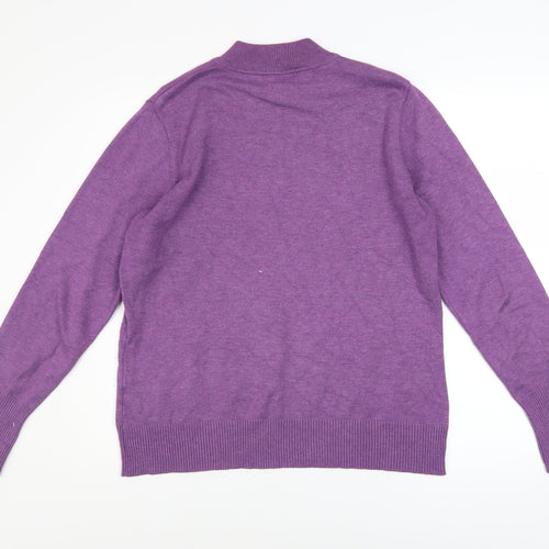 Micha Women’s Purple Mock Neck Knit Jumper XL Viscose Blend