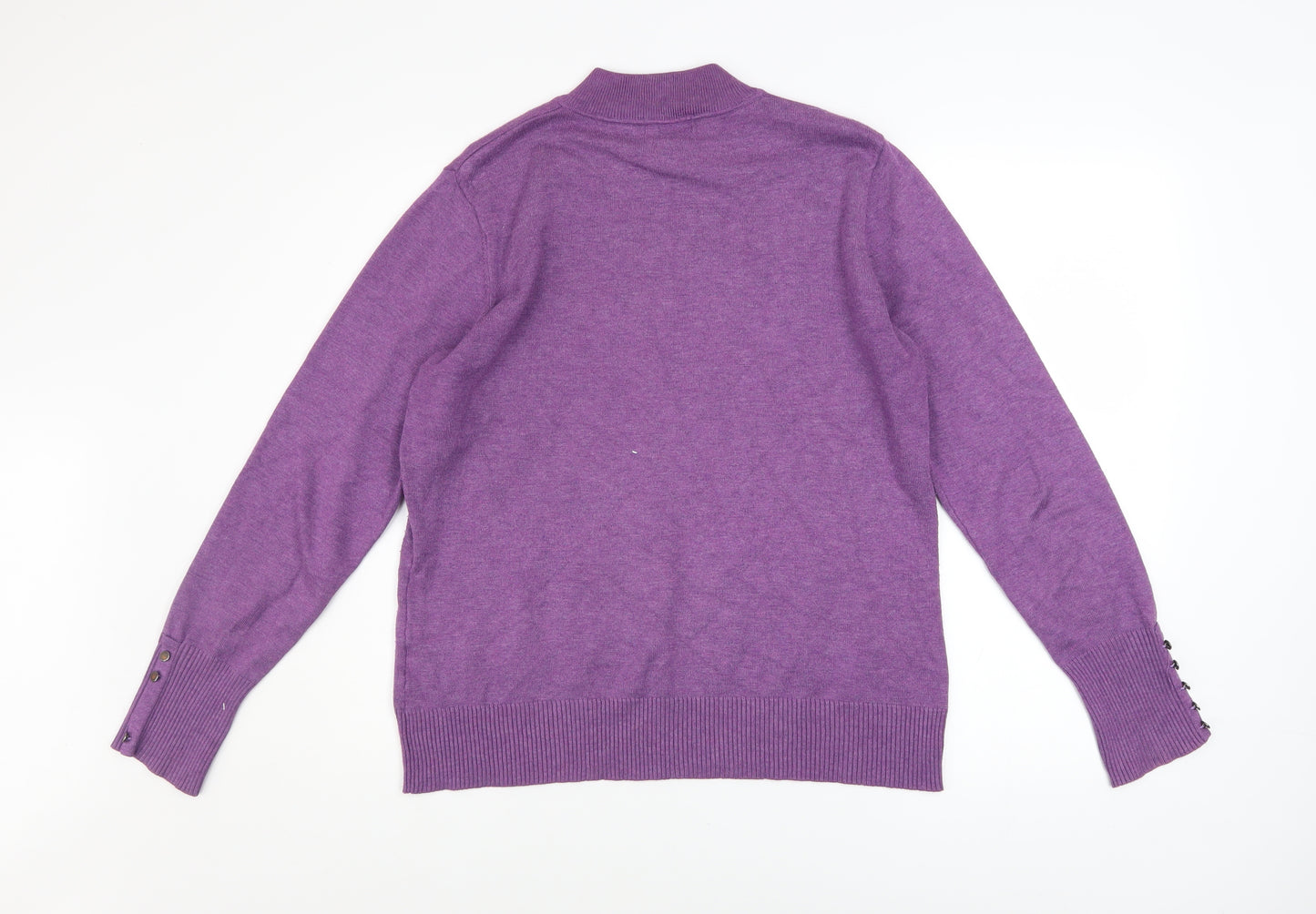 Micha Women’s Purple Mock Neck Knit Jumper XL Viscose Blend